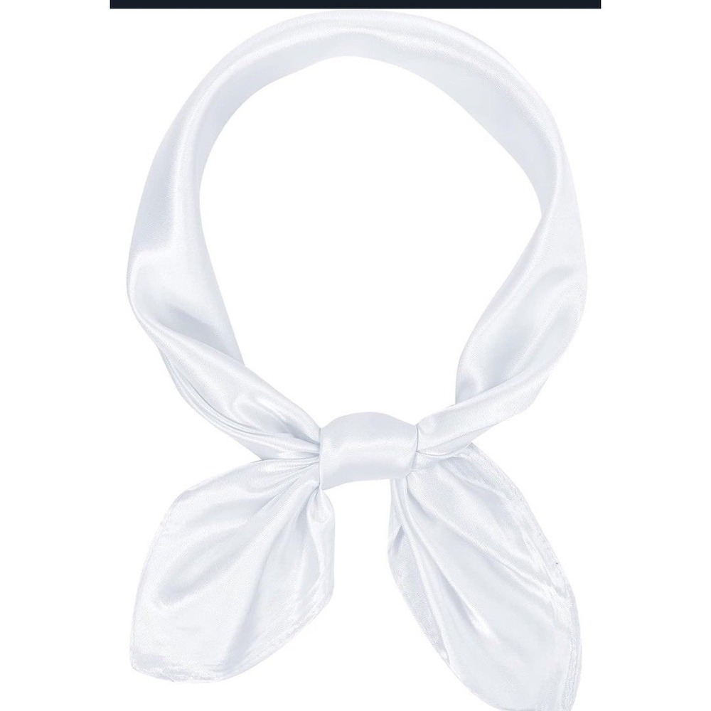 Century Star Scarf Women OS White NEW 2 Pack Silk Feel Satin Square Head Scarves